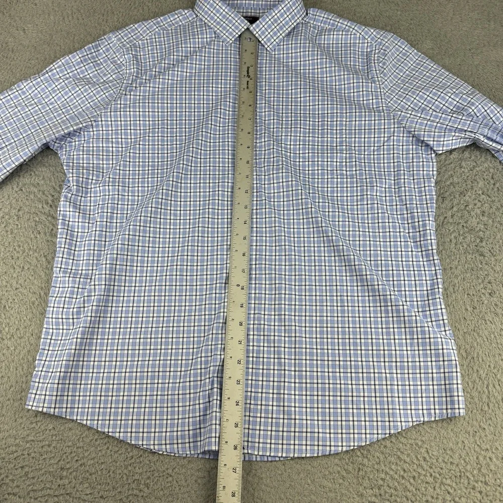 Untuckit Mens Long Sleeve Button Shirt Plaid Collared Business Casual Top Large